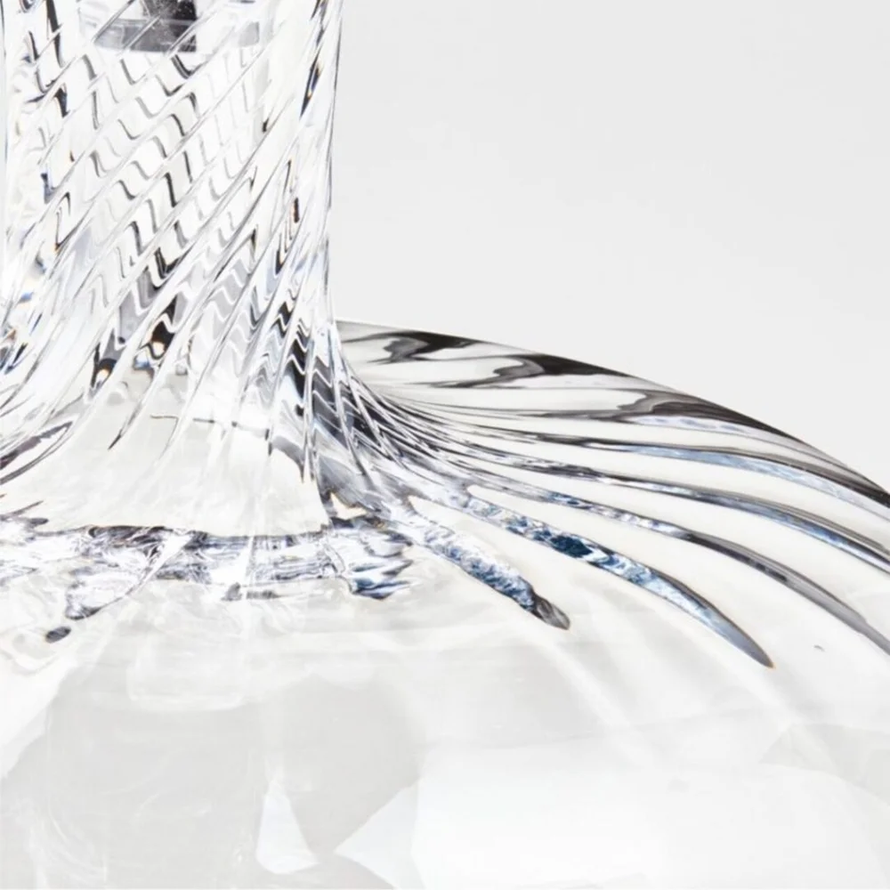 Crate & Barrel Lucia Swirled Glass Decanter, NEW
